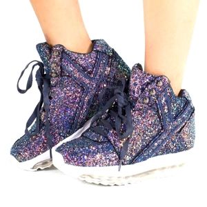 YRU Purple Glitter Light UP Sneakers